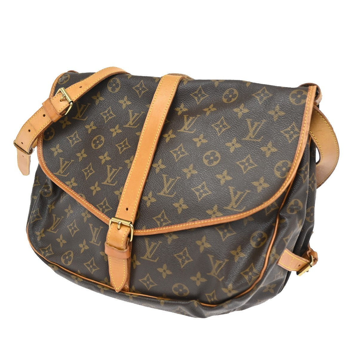 LOUIS VUITTON Saumur 35 Shoulder Bag Monogram Leather BN France M42254 74KC553