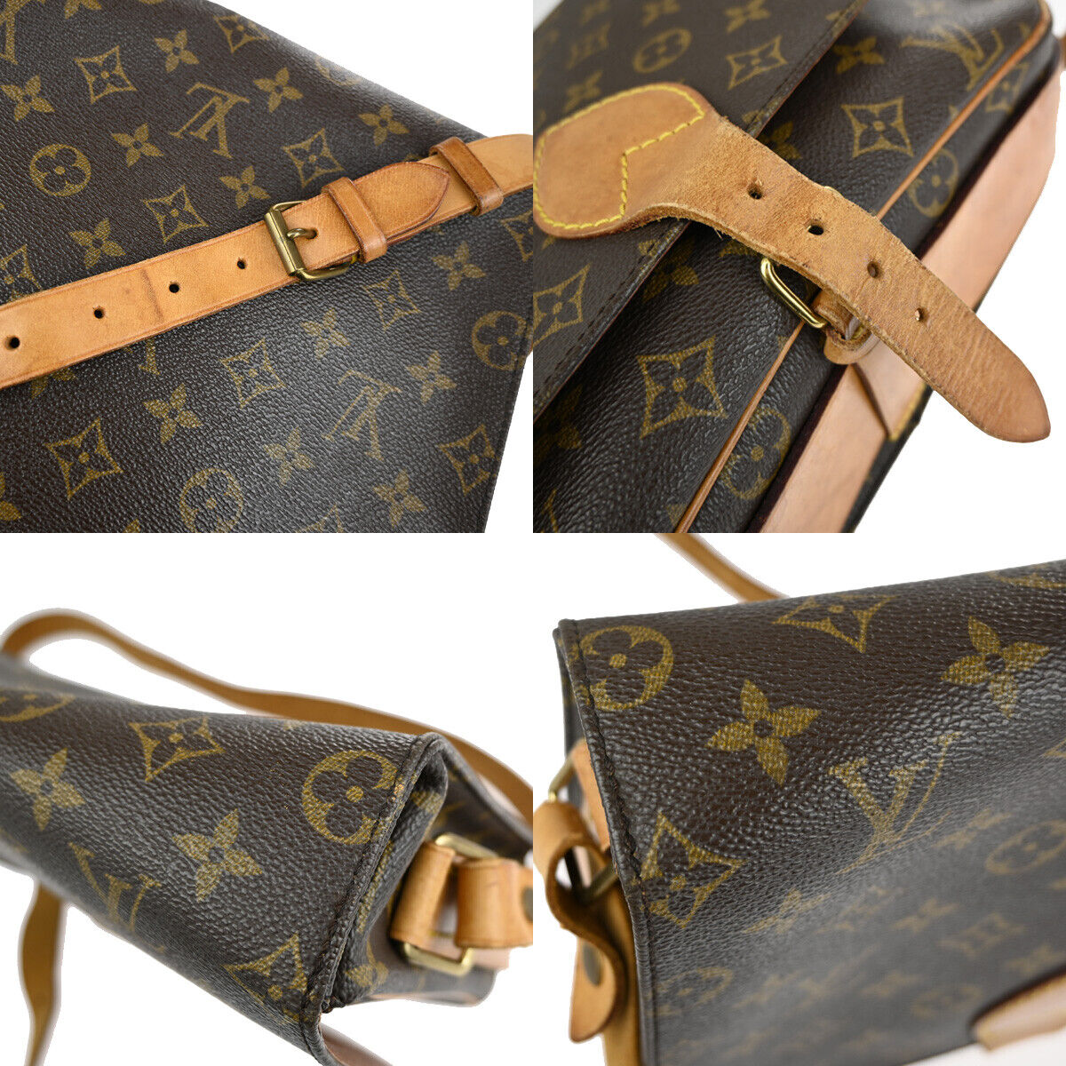 LOUIS VUITTON Cartouchiere GM Shoulder Bag Monogram Leather Brown M51252 80YE380