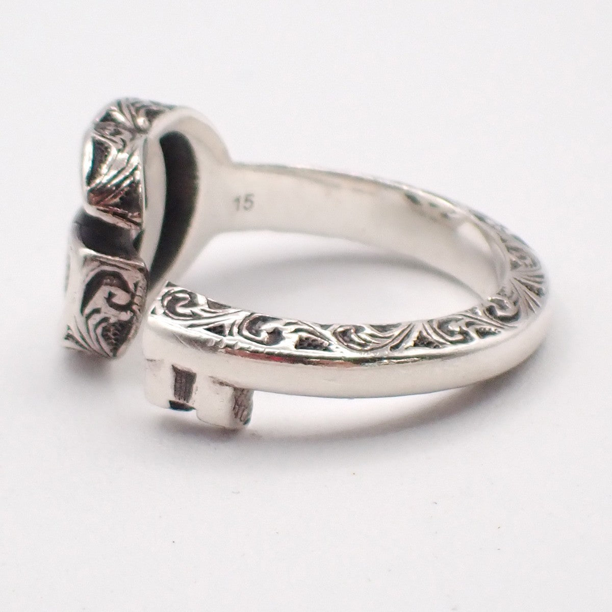 GUCCI GG Logo Ring  Size JP 15 US 7.5 Silver 925 Accessories 61LC628