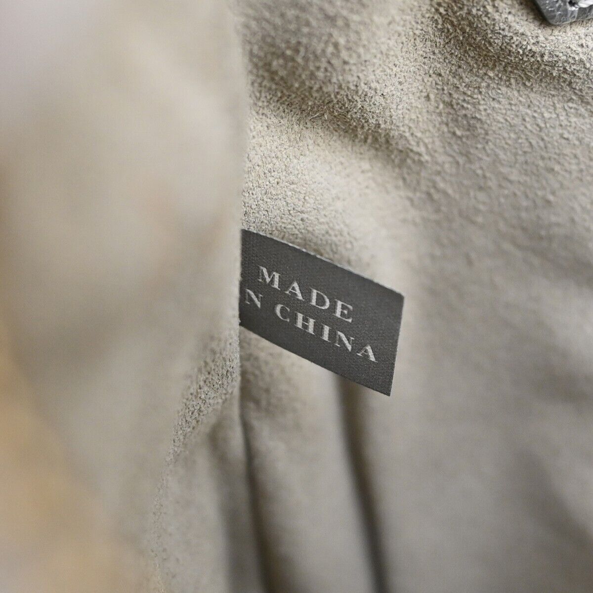 ANYA HINDMARCH Logo Fringe Tassel Clutch Hand Bag Leather Silver Black 69EA079