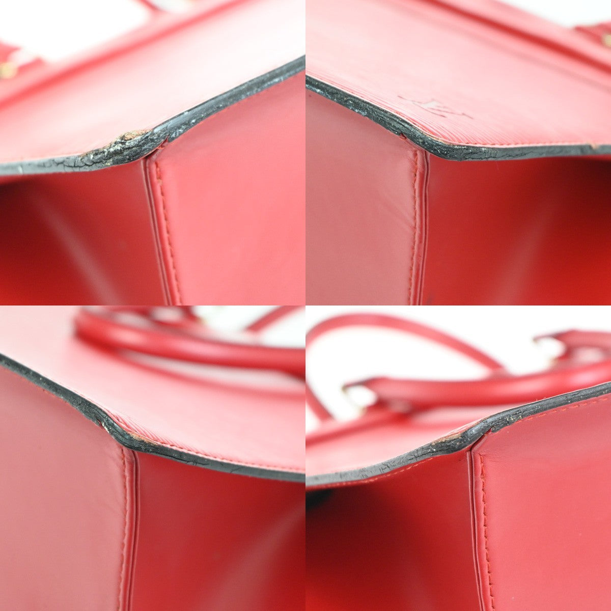 LOUIS VUITTON LV Logo Riviera Hand Bag Epi Leather Red France M48187 36KC601