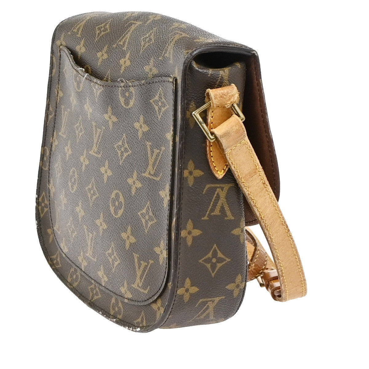 LOUIS VUITTON Saint Cloud GM Shoulder Bag Monogram Leather Brown M51242 66YJ074