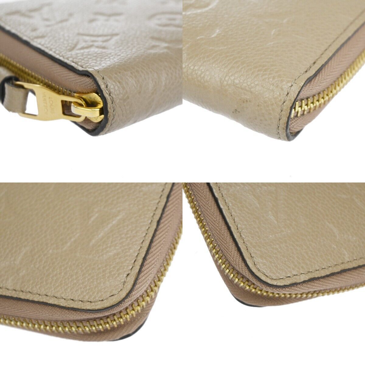 LOUIS VUITTON Zippy Wallet Long Bifold Monogram Empreinte Beige M60738 86YC013