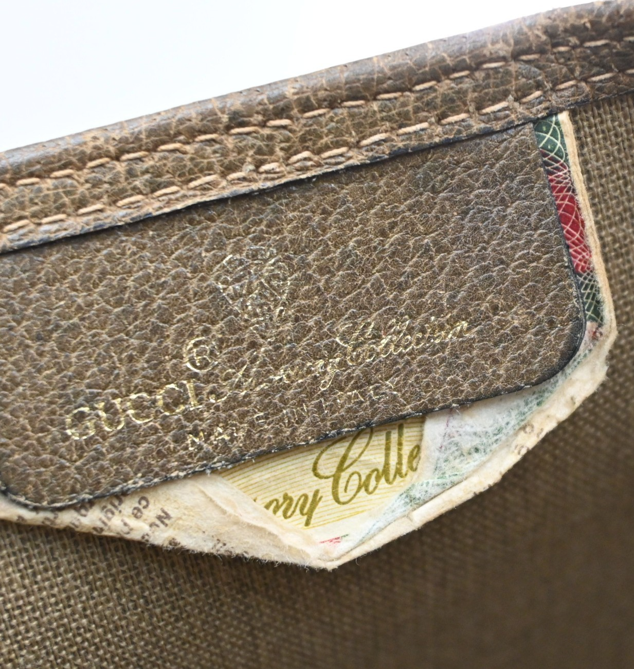 GUCCI Logo GG Pattern Sherry Shoulder Bag PVC Leather Brown Italy 67KD144