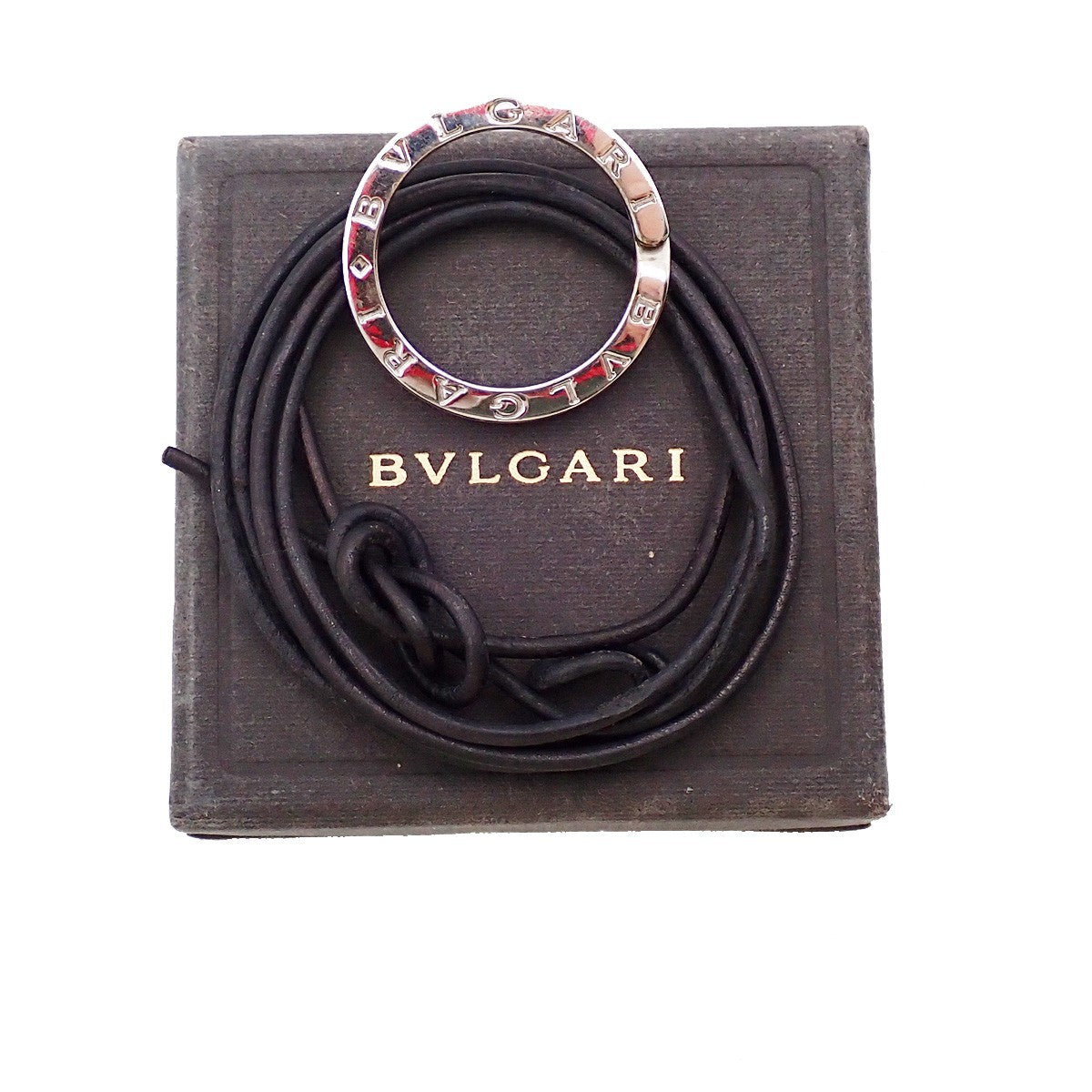 BVLGARI Logo Key Ring Silver Ag 925 Accessory Italy 02EG277