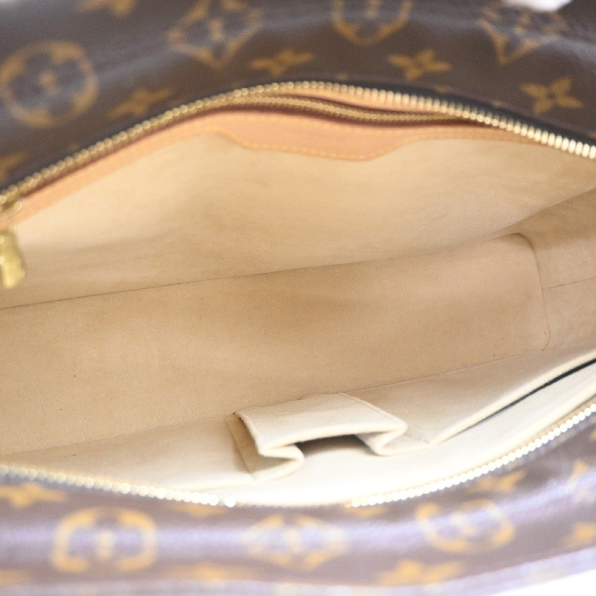 LOUIS VUITTON Logo Luco Shoulder Tote Bag Monogram Leather Brown M51155 16PA121