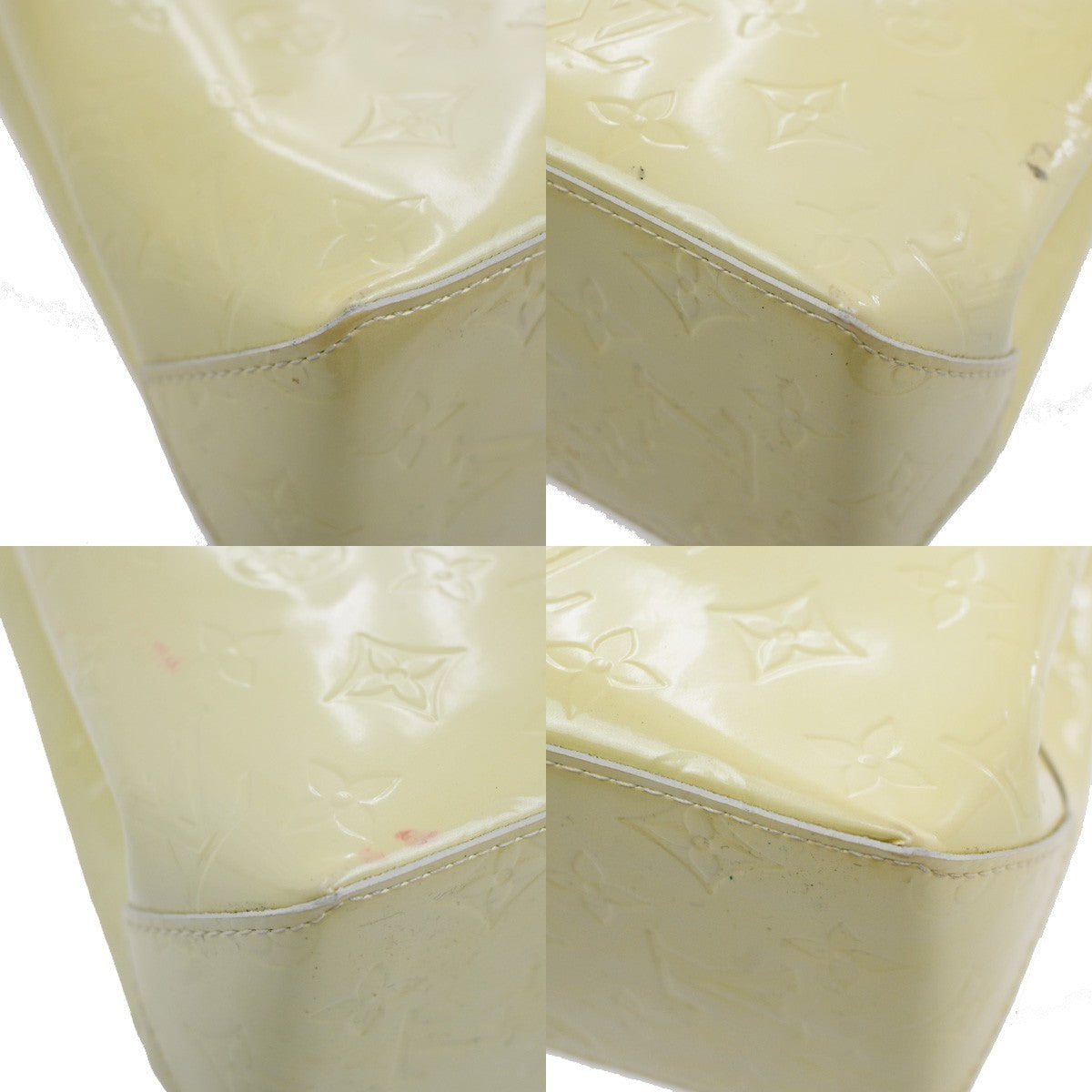 LOUIS VUITTON Monogram Vernis Reade PM Hand Bag Perle Yellow M91336 62CA082