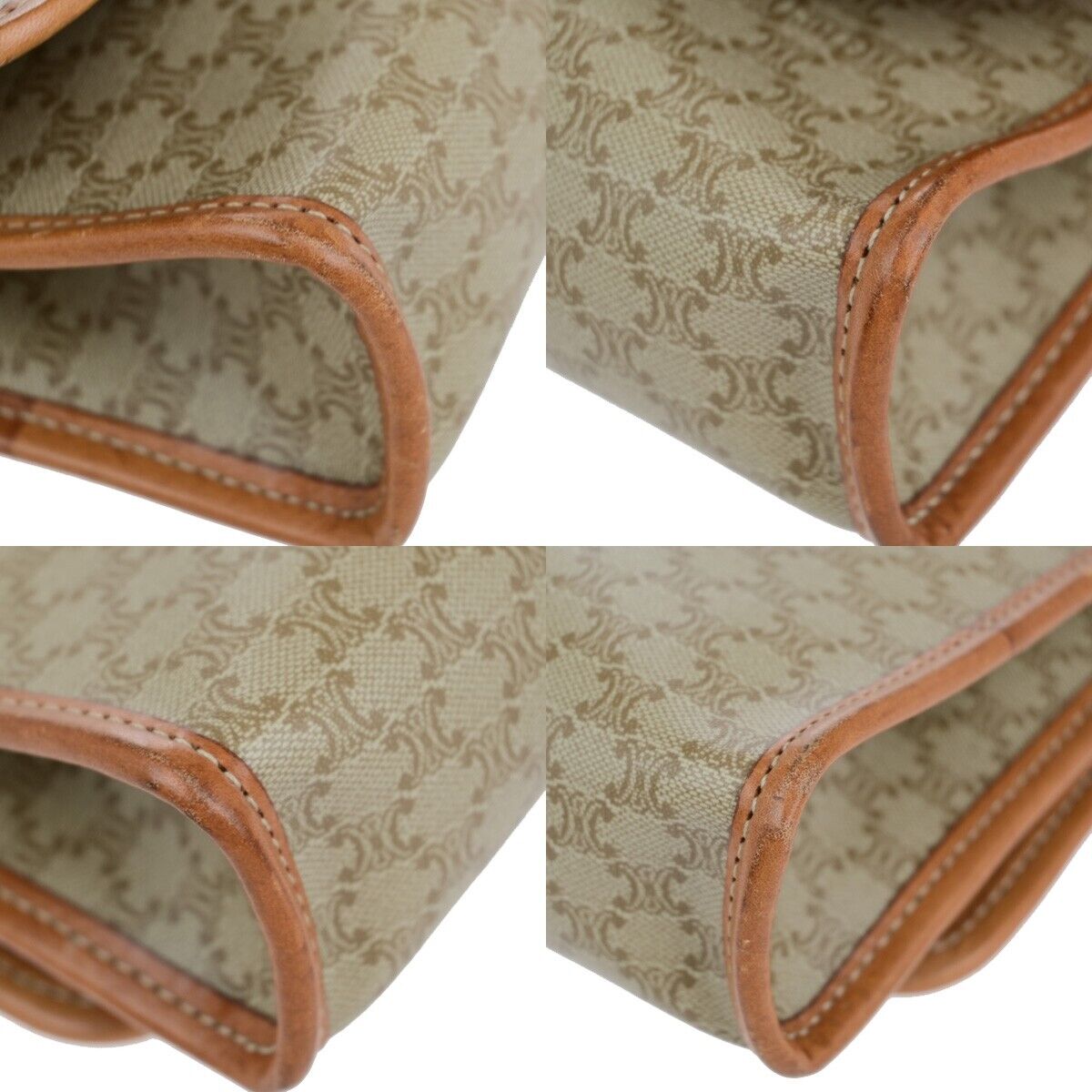 CELINE Macadam Pattern Crossbody 2Way Shoulder Clutch Bag PVC Leather BN 67ED367