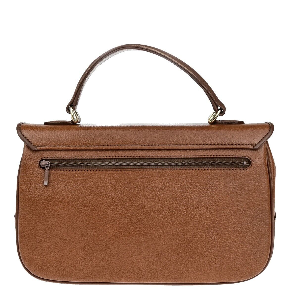 Burberrys Logo Nova Check Top Handle Hand Bag Leather Brown GHW 61ED329