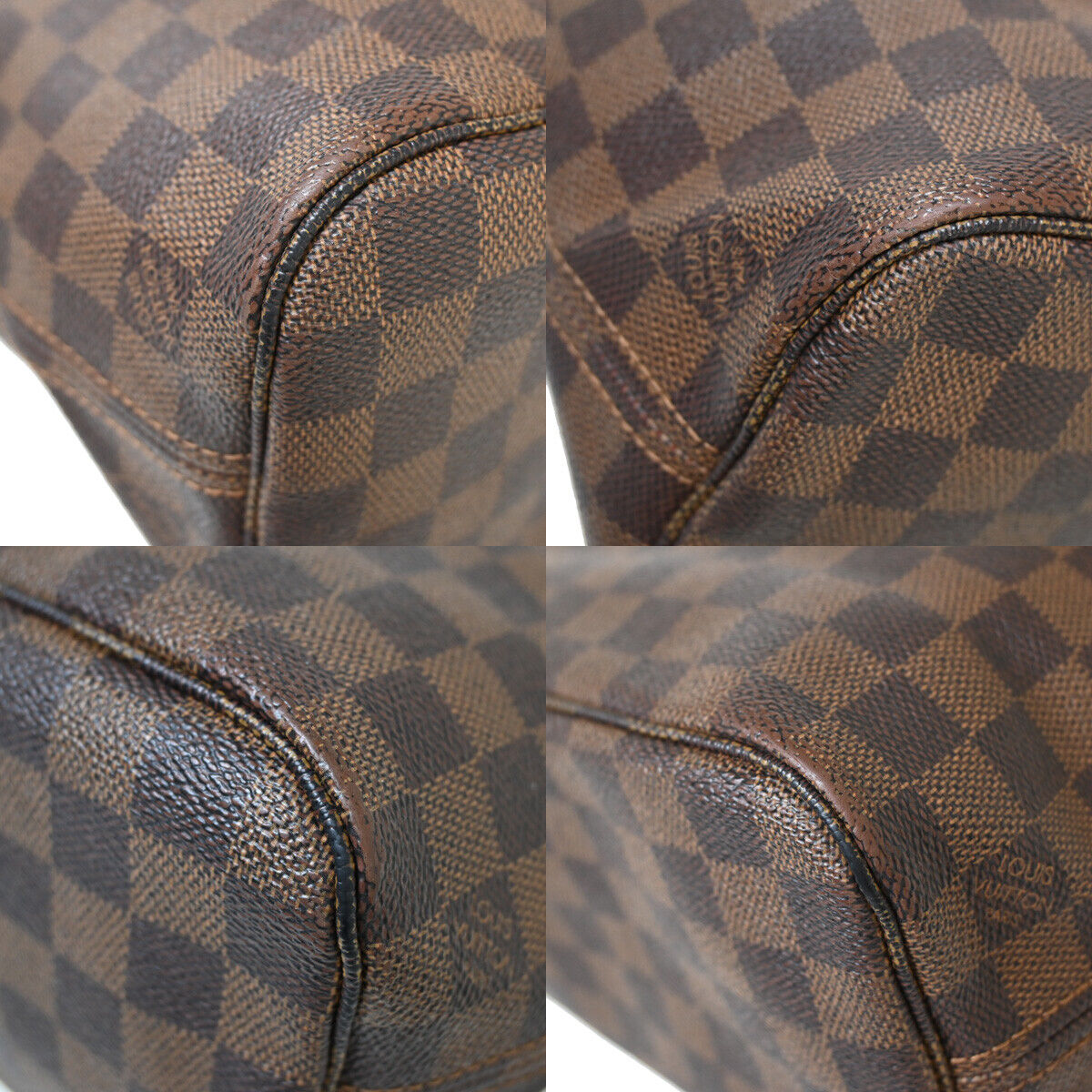 LOUIS VUITTON Neverfull PM Shoulder Tote Bag Damier Leather Brown N51109 18YE343