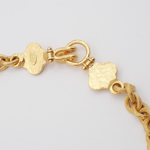 CHANEL CC Logos Chain Long Necklace Pendant 96A  Gold France Vintage 41RL486