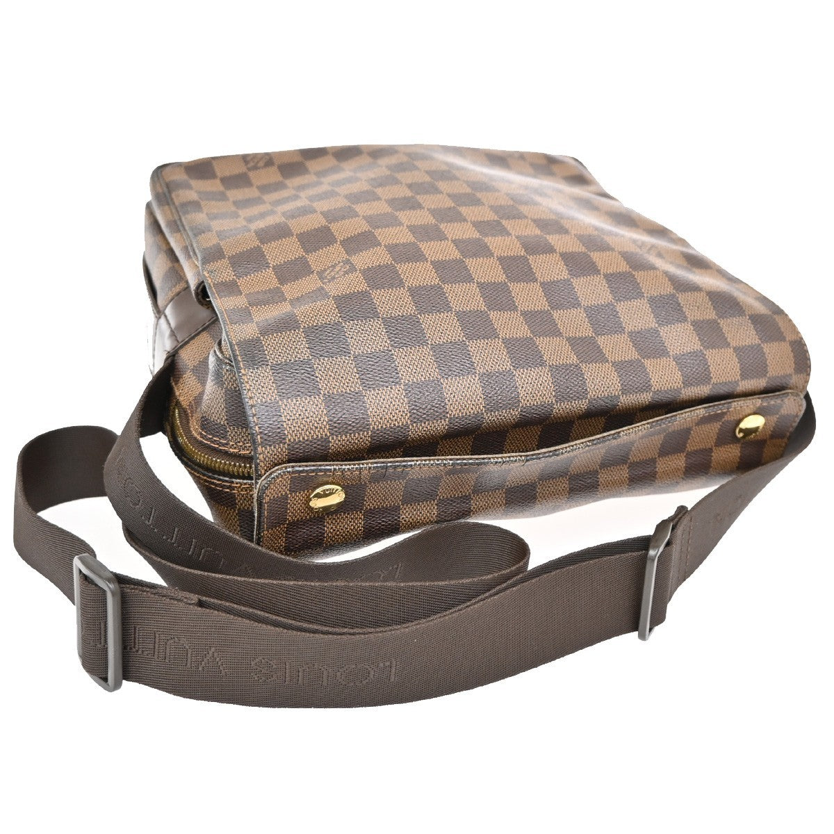 LOUIS VUITTON Naviglio Shoulder Bag Damier Ebene Leather Brown N45255 35KB609