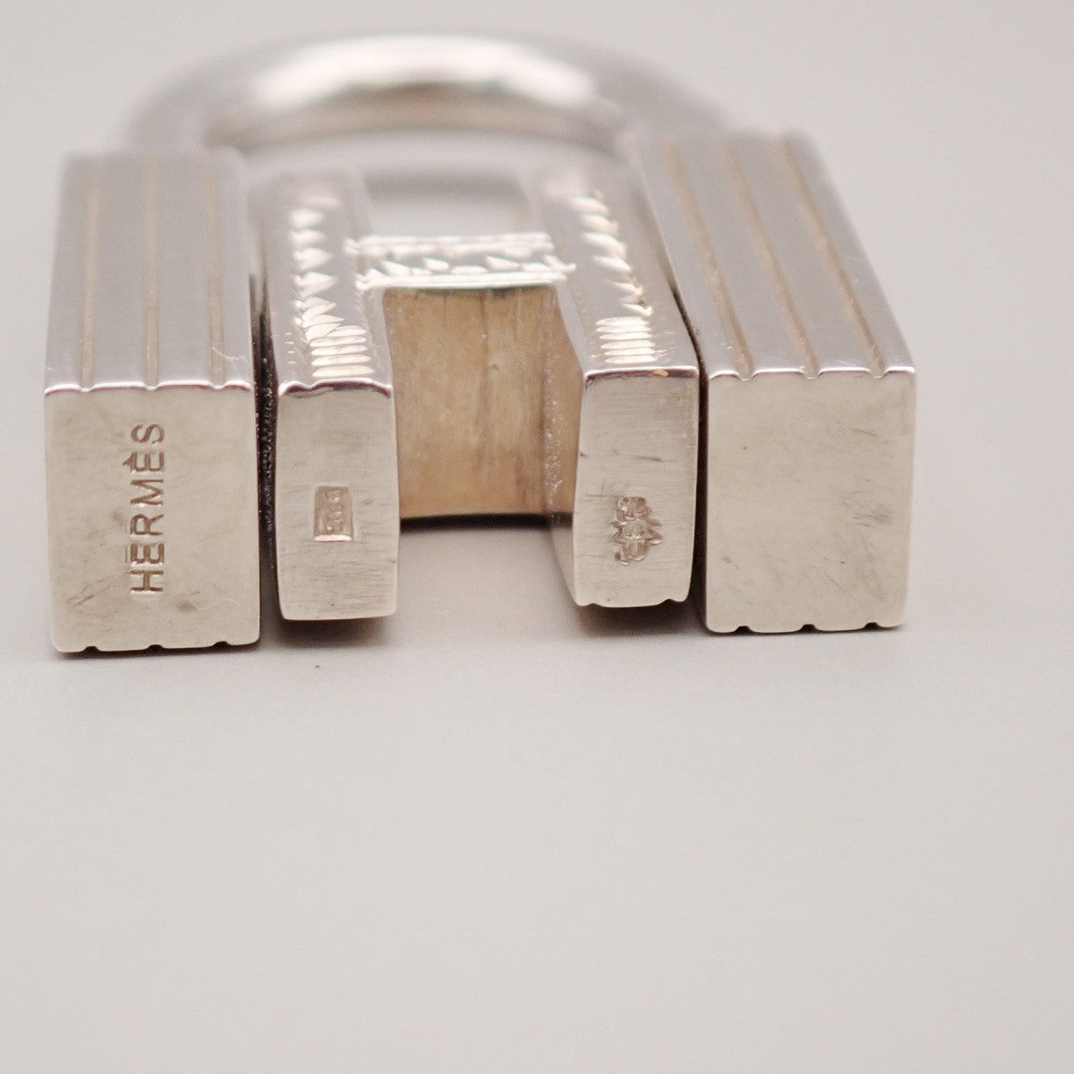 HERMES Logo Touareg H Cadena Padlock Charm Silver 925 SHW Accessory 31RL887