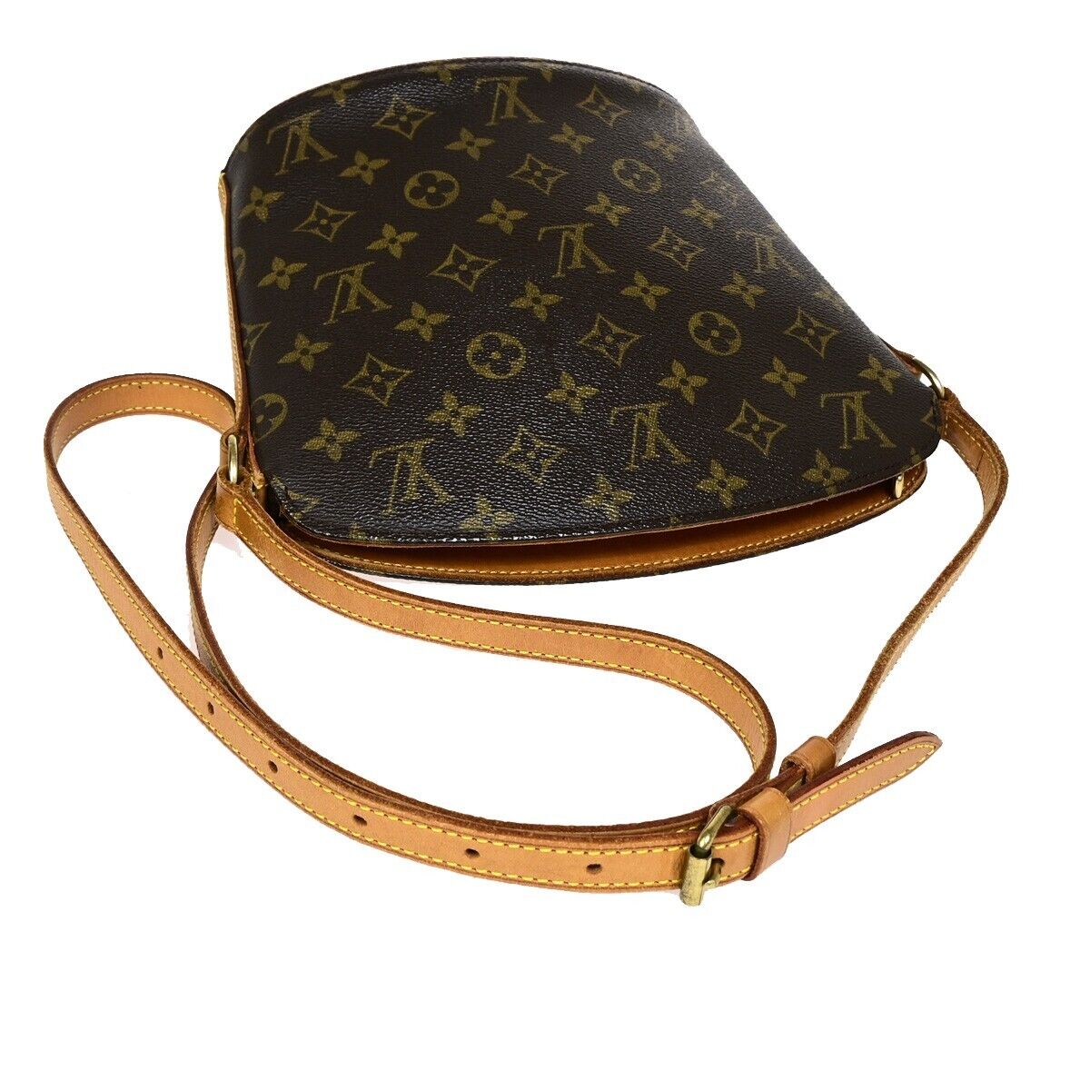 LOUIS VUITTON Logo Drouot Shoulder Bag Monogram Leather Brown M51290 86EB535
