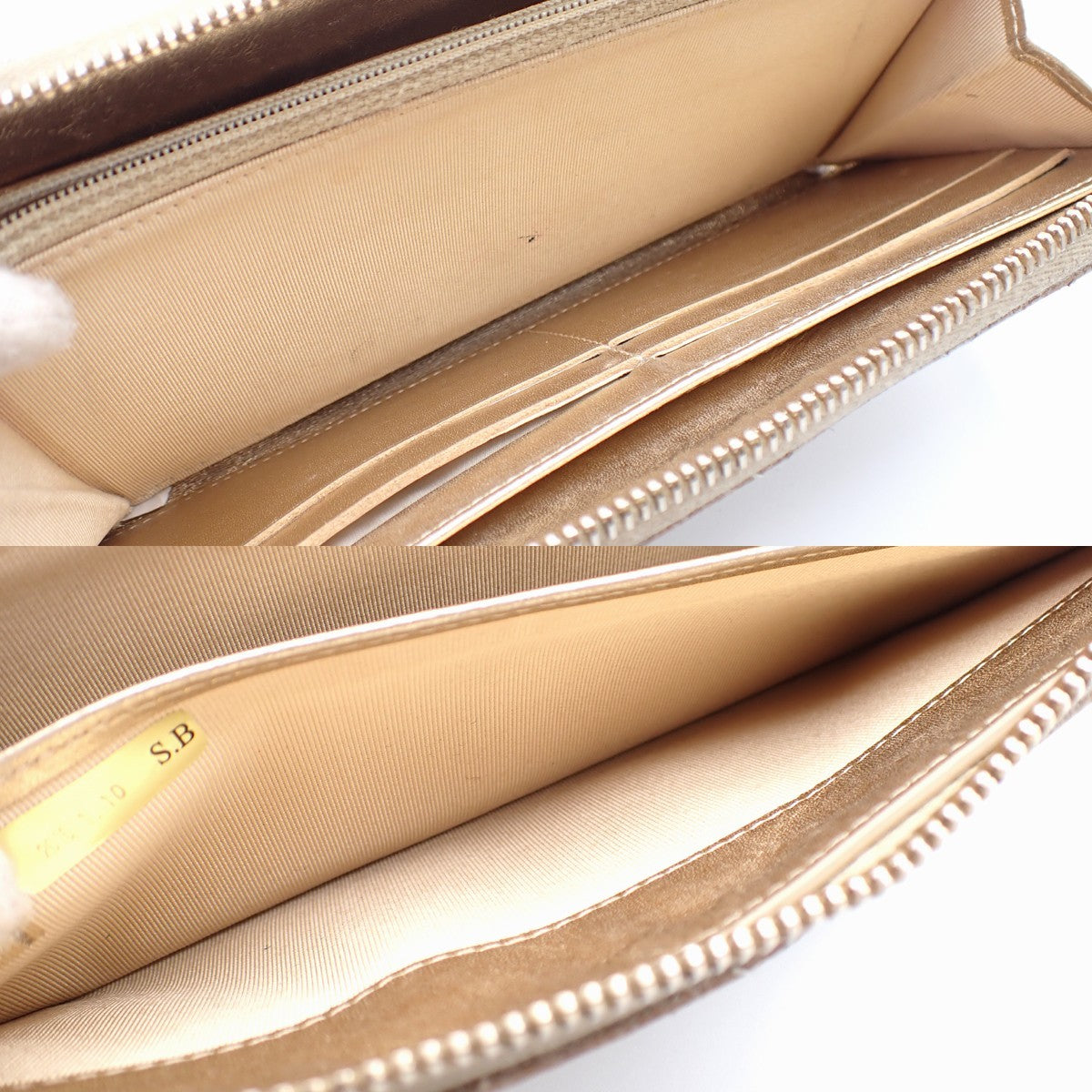 CHANEL CC Quilting Long Zipper Bifold Wallet Leather Silver GHW 05AA126