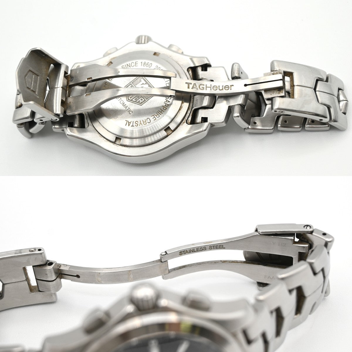 TAG HEUER Link Date Watch 43mm CJF2110 Chronograph AT Black Dial SS 47LC593
