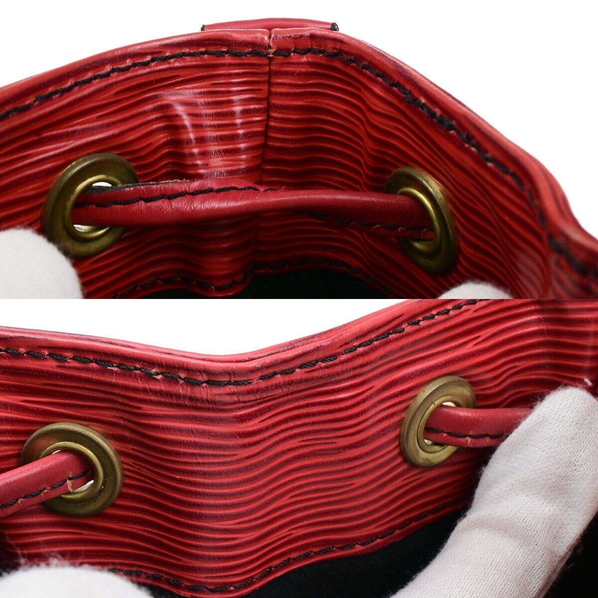 LOUIS VUITTON Petit Noe Drawstring Shoulder Bag Epi Leather Red M44107 87ED460