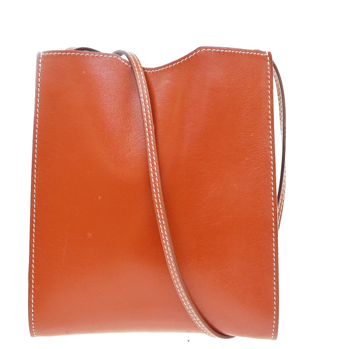 HERMES Logo Onimaito Crossbody Shoulder Bag All leather Box Calf Brown 70RQ067