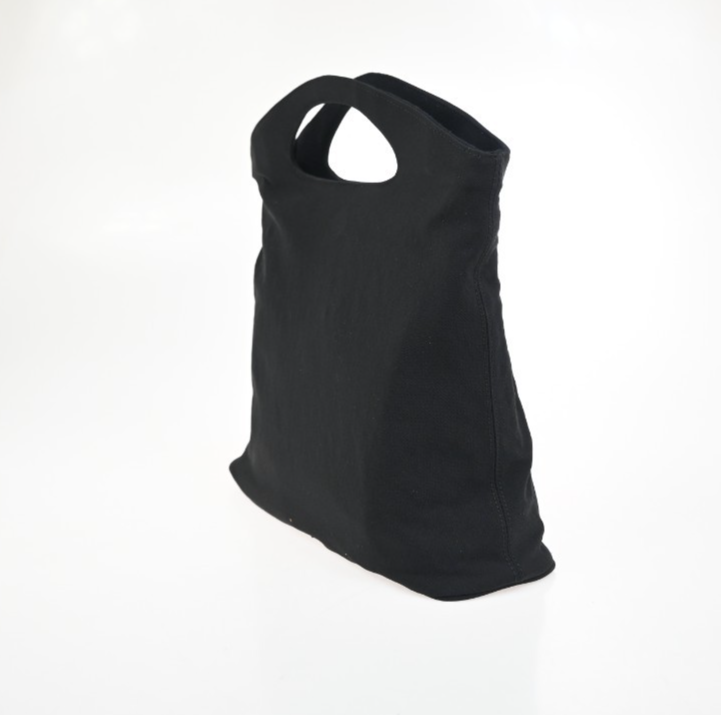 SALVATORE FERRAGAMO Reversible Hand Tote Bag Suede Nylon Black SHW Italy 68ZA345