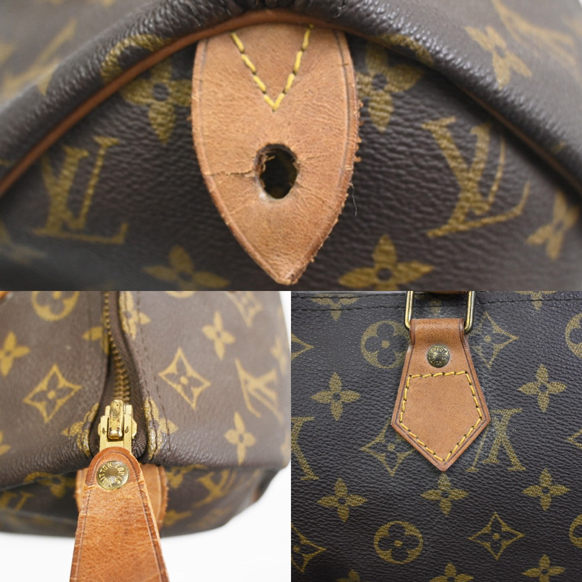 LOUIS VUITTON Speedy 30 Travel Hand Bag Monogram Leather Brown M41526  14SA082