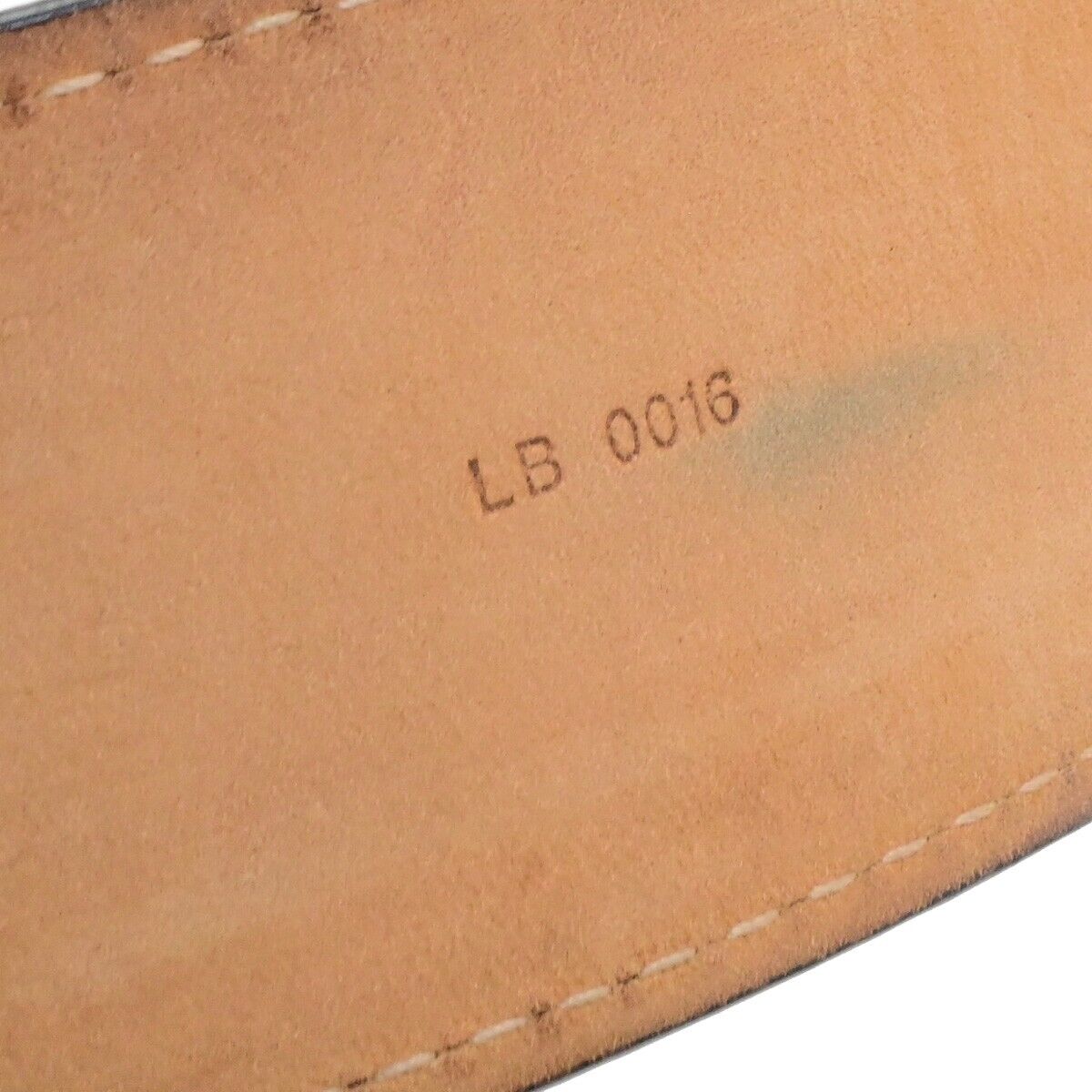 LOUIS VUITTON Logo Ceinture Jeans Belt Leather Black Silver Spain M6812 36FB286