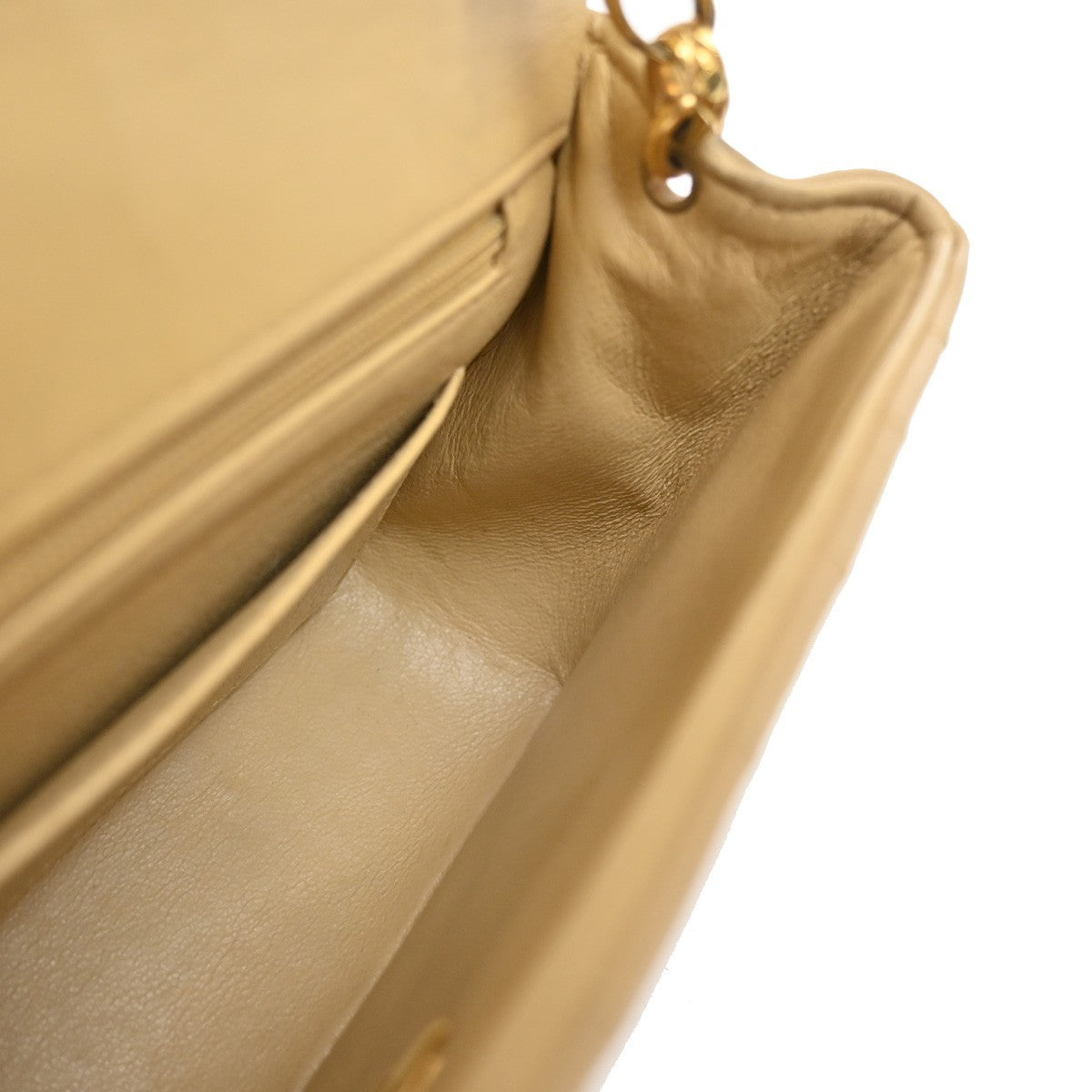 CHANEL CC Mademoisell Chain Mini Shoulder Bag Leather Beige GHW Vintage 330RF670