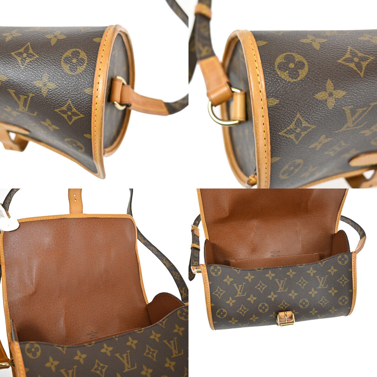 LOUIS VUITTON Logo Marne Shoulder Bag Monogram Leather Brown M51369 97RJ767