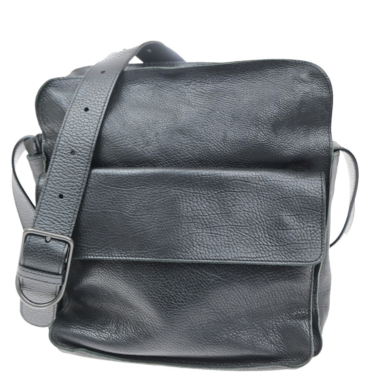 BOTTEGA VENETA Logo Crossbody Shoulder Bag Leather Black Italy 87CB068
