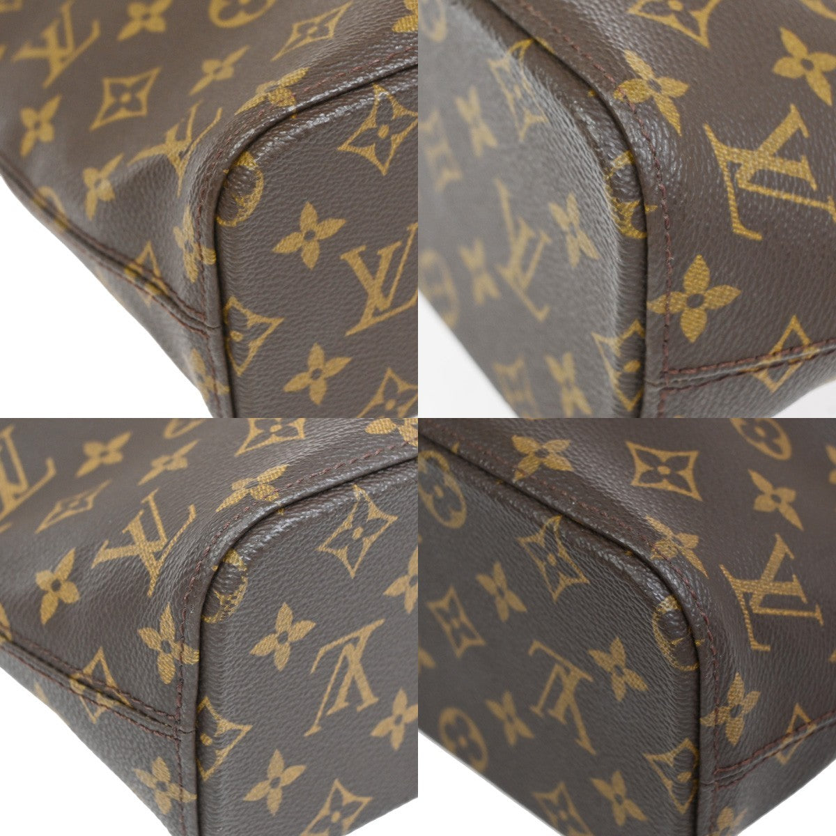 LOUIS VUITTON Logo Luco Shoulder Tote Bag Monogram Leather Brown M51155 77CA904