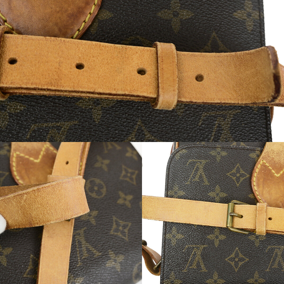 LOUIS VUITTON Cartouchiere MM Shoulder Bag Monogram Leather Brown M51253 35SJ051