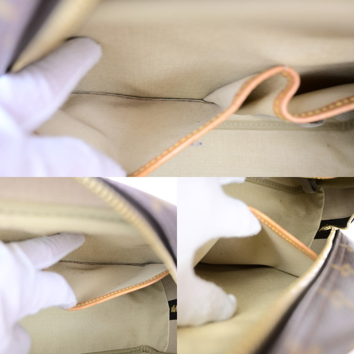LOUIS VUITTON LV Logo Deauville Hand Bag Monogram Leather Brown M47270 80KD097