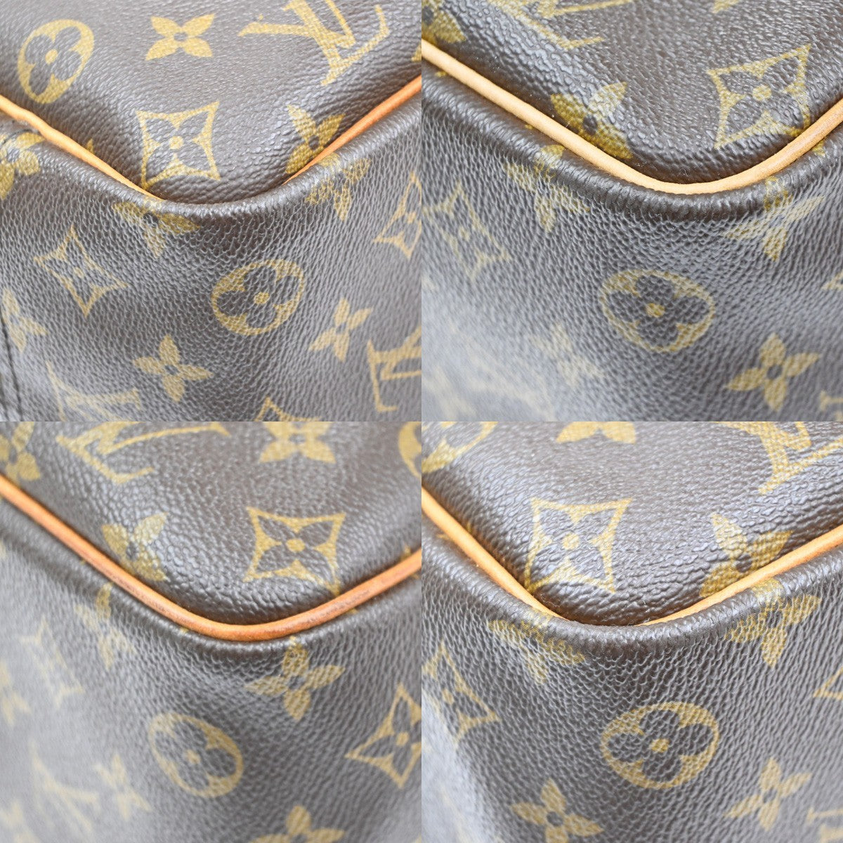 LOUIS VUITTON LV Logo Deauville Hand Bag Monogram Leather Brown M47270 82MA639