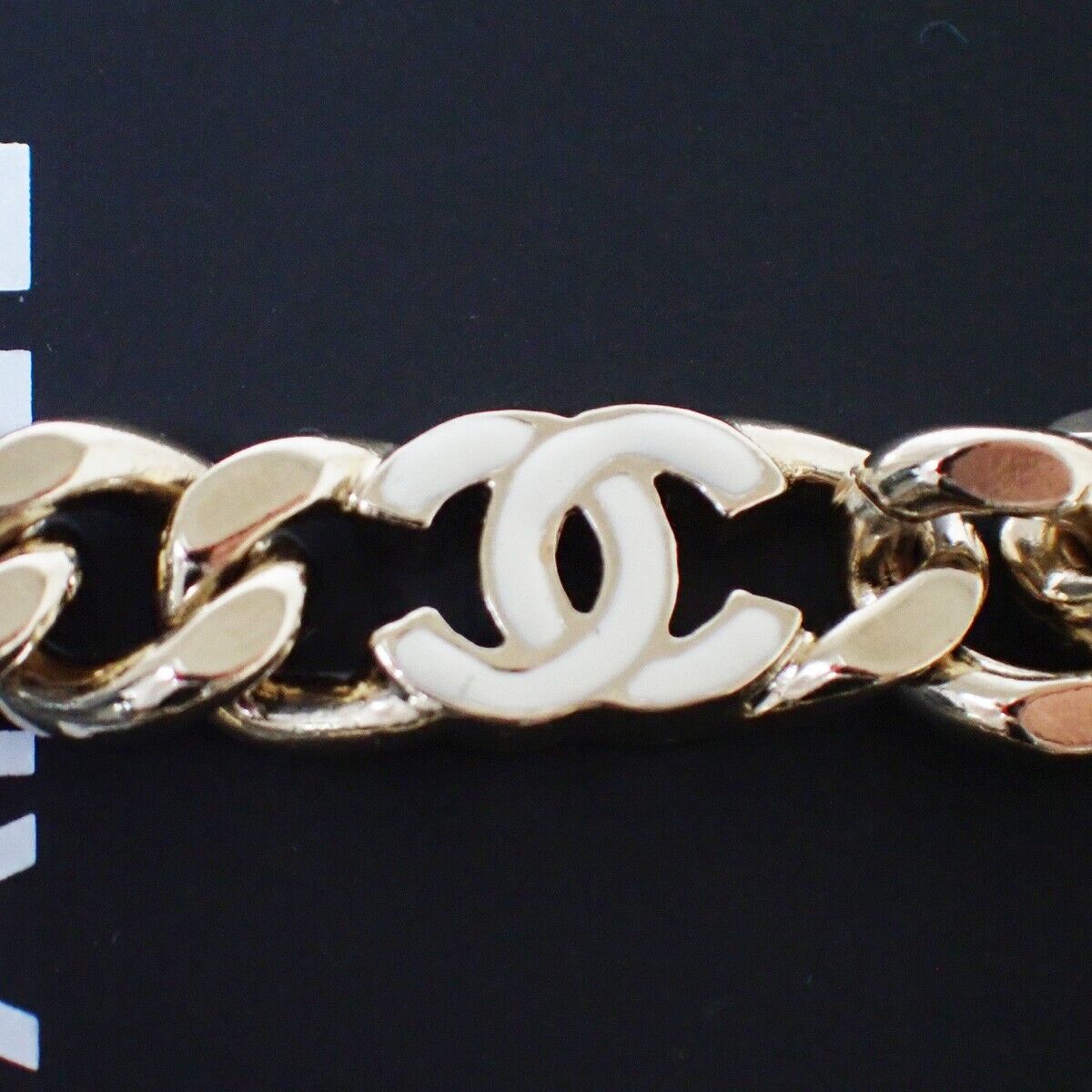 CHANEL CC Logo Chain Bracelet Bangle B22S GHW Italy Accessory 28RJ700