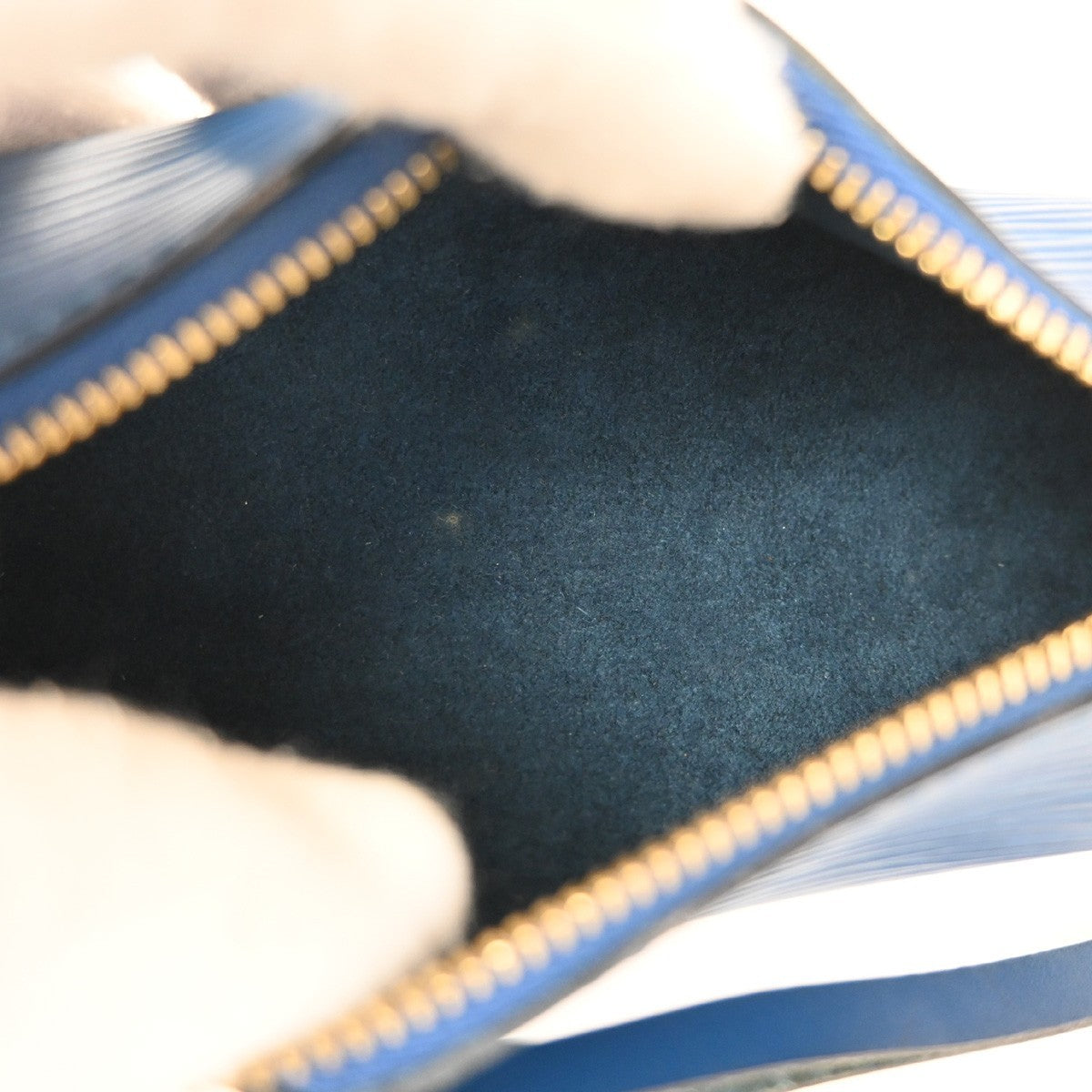 LOUIS VUITTON Soufflot Pouch Mini Hand Bag Bag Epi Leather Toledo Blue 61TA252