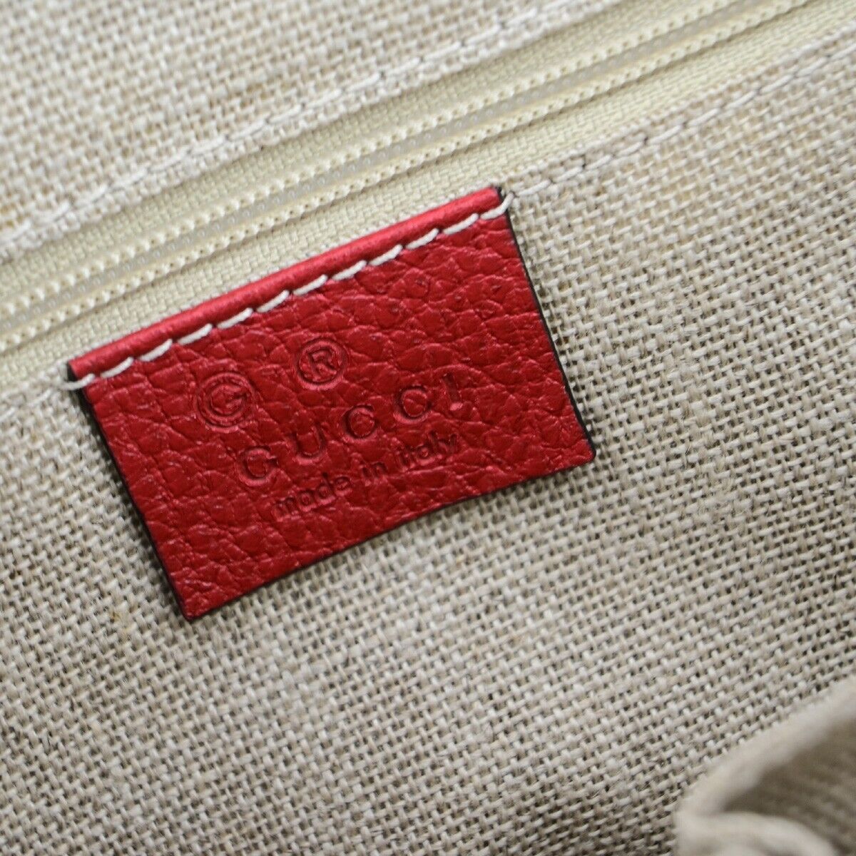 GUCCI GG Interlocking Charm 2Way Shoulder Hand Bag Leather Red GHW 97EC972