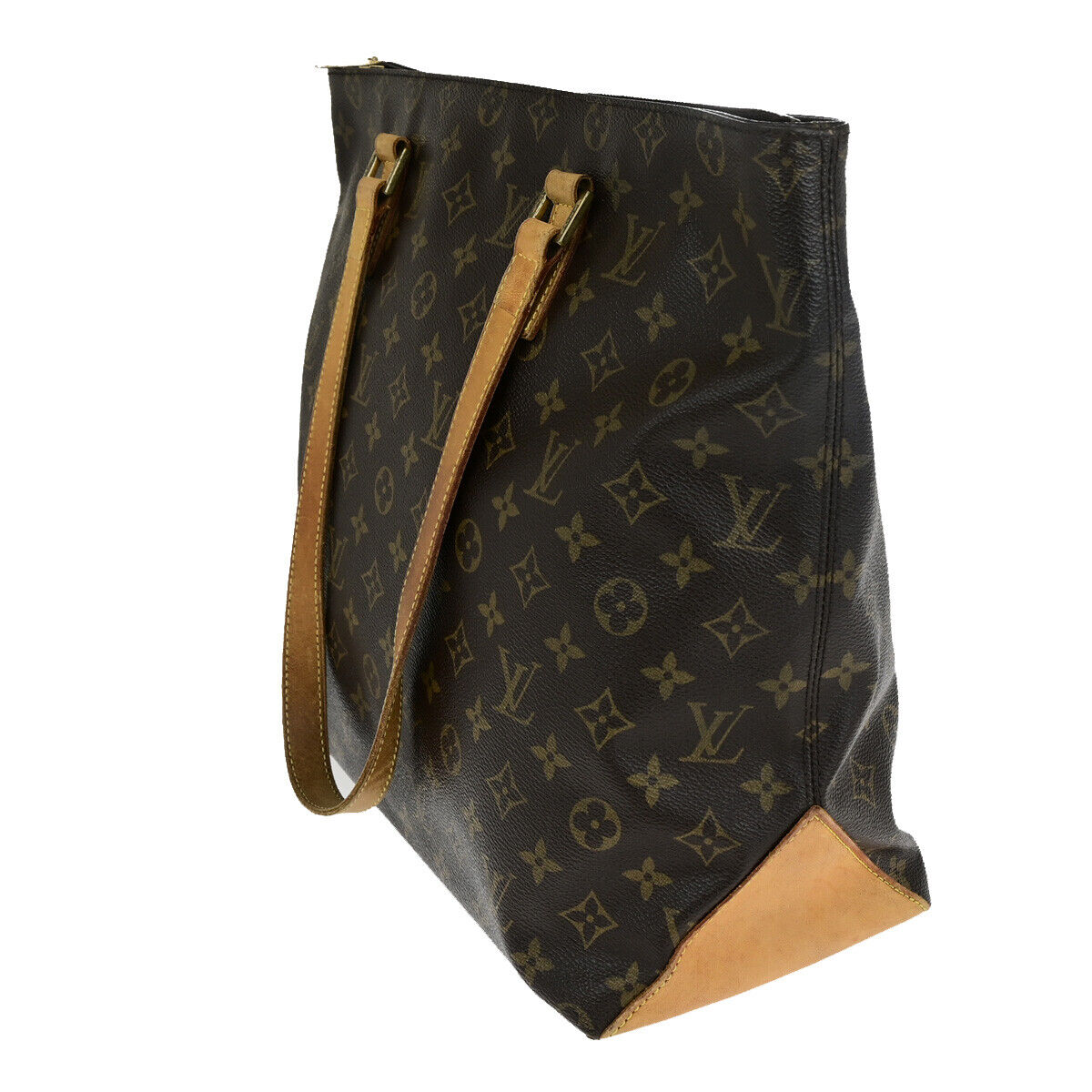 LOUIS VUITTON Cabas Mezzo Shoulder Bag Monogram Leather Brown M51151 34YG515