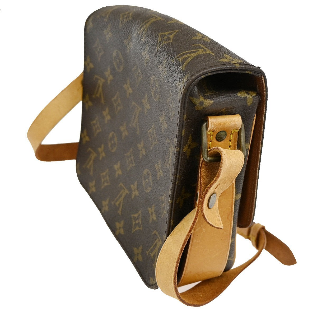LOUIS VUITTON Cartouchiere MM Shoulder Bag Monogram Leather Brown M51253 83TA119