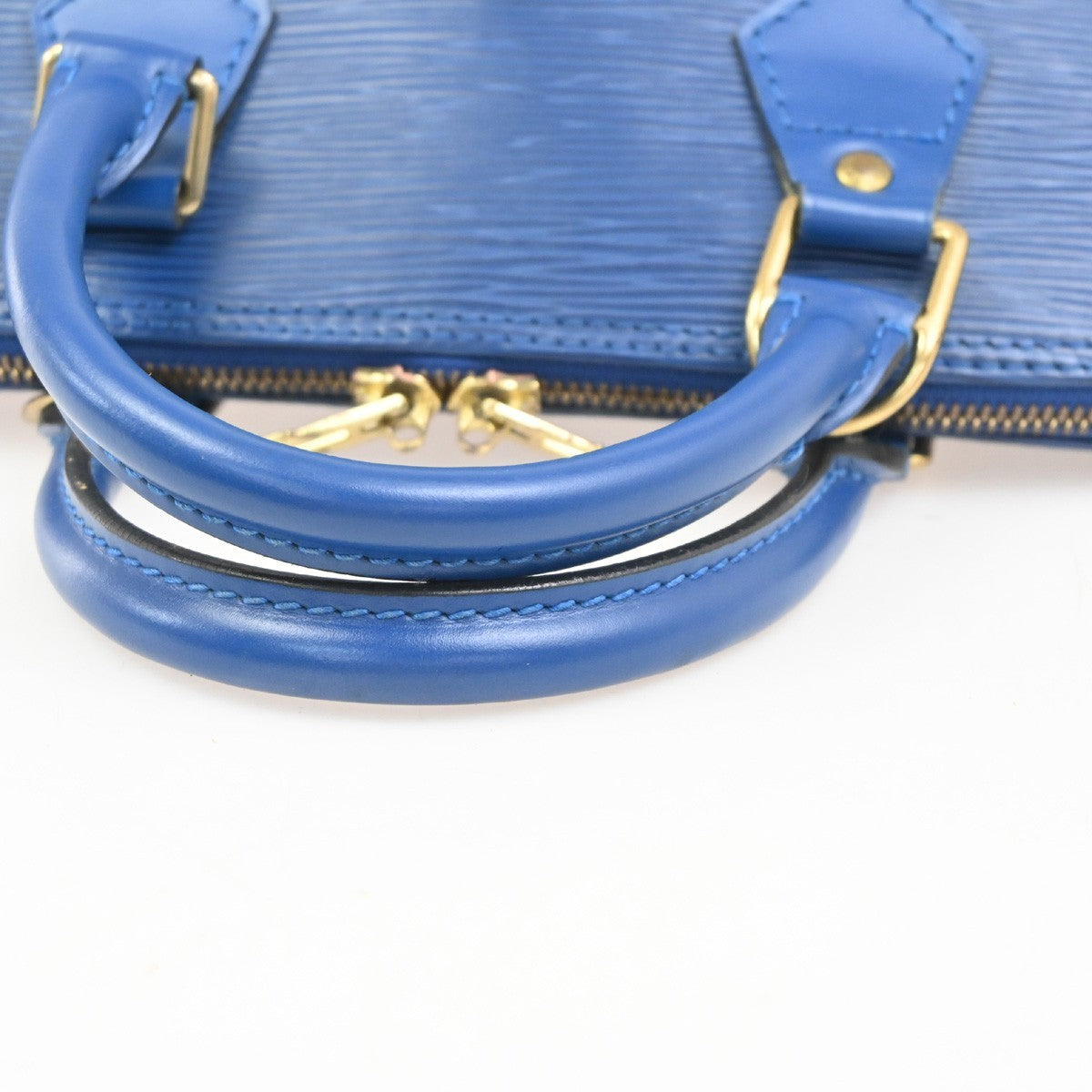 LOUIS VUITTON LV Alma Hand Bag Epi Leather Blue Gold France M52145 31PA118