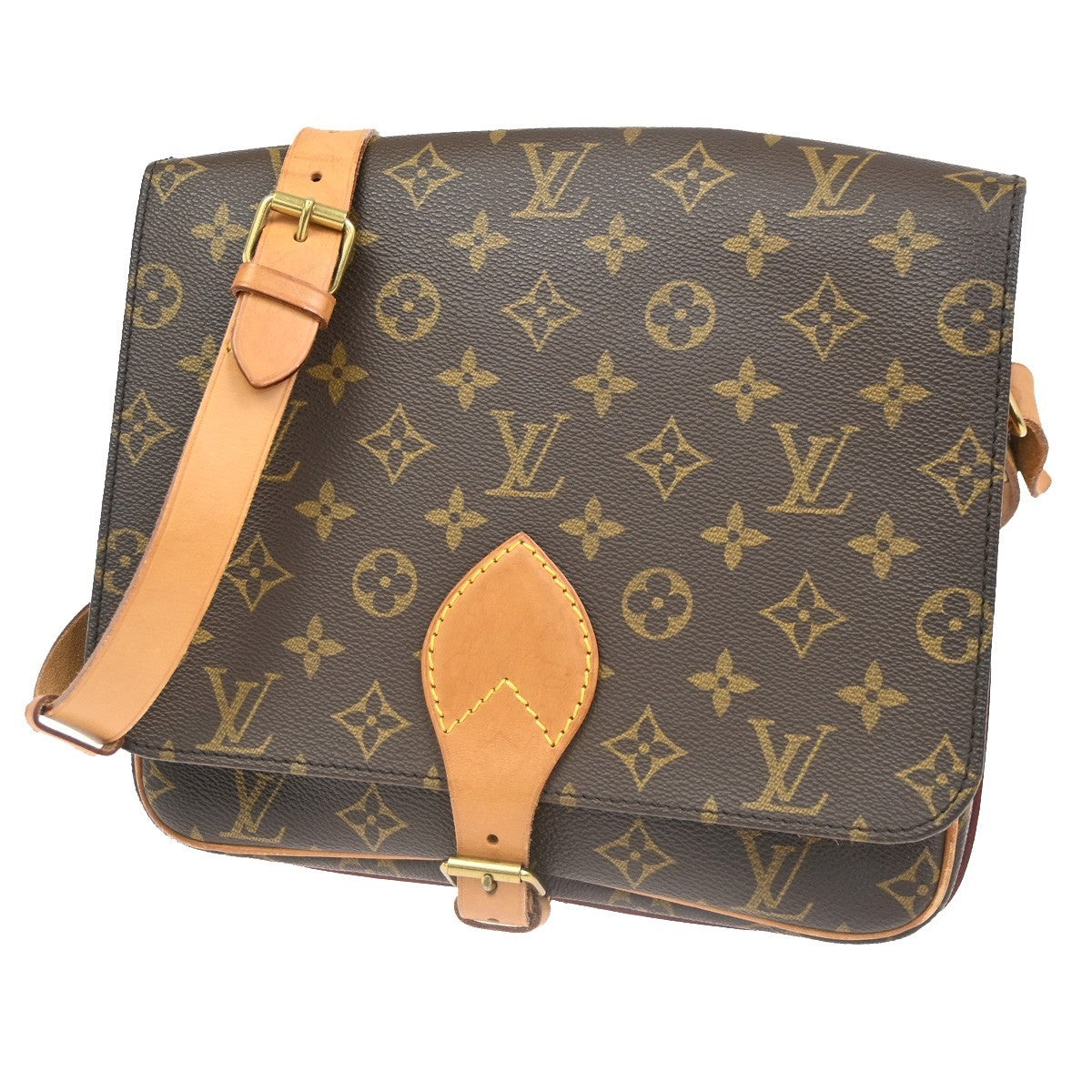LOUIS VUITTON Cartouchiere GM Shoulder Bag Monogram Leather Brown M51252 77CA744
