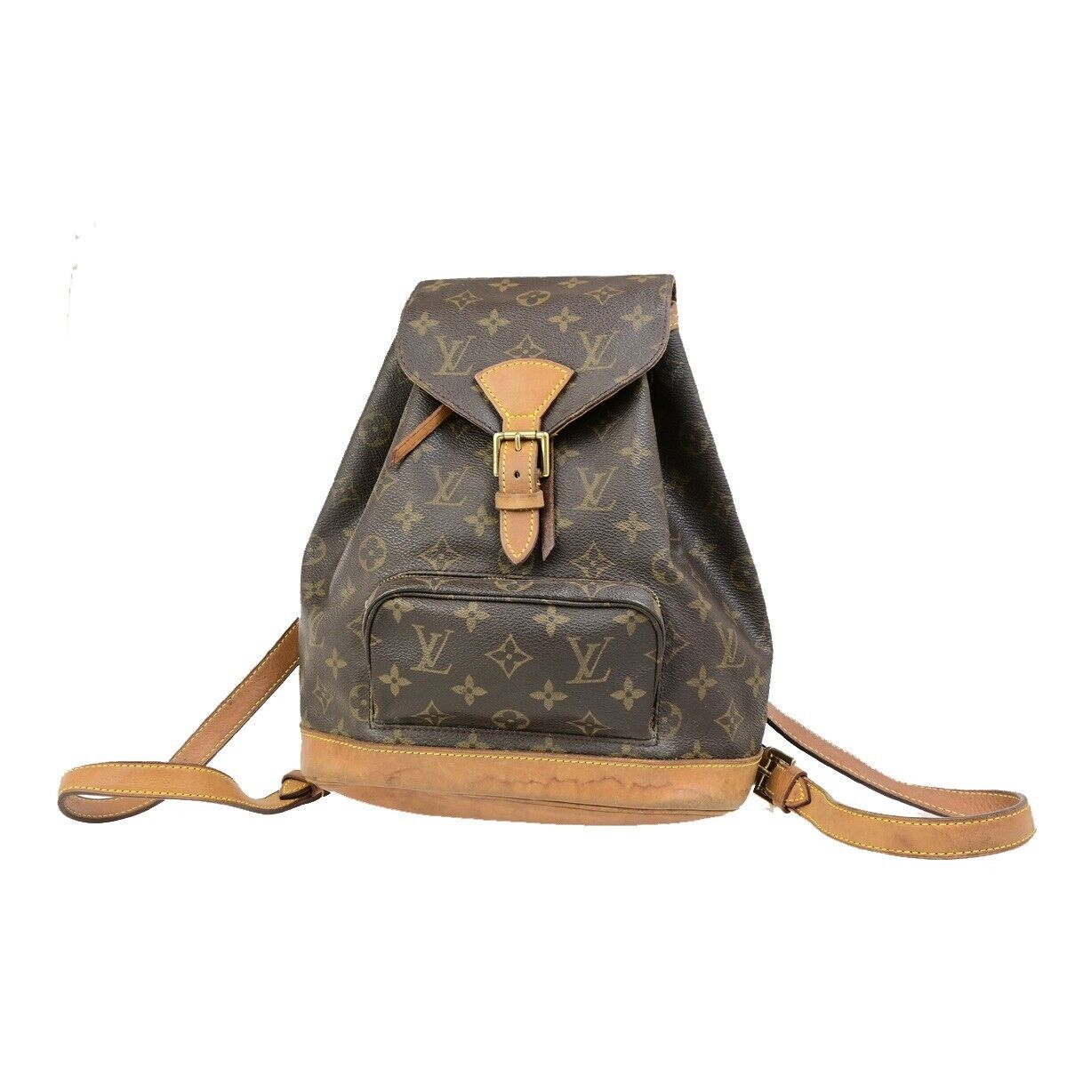 LOUIS VUITTON Montsouris MM Backpack Bag Monogram Leather Brown M51136 73ED058