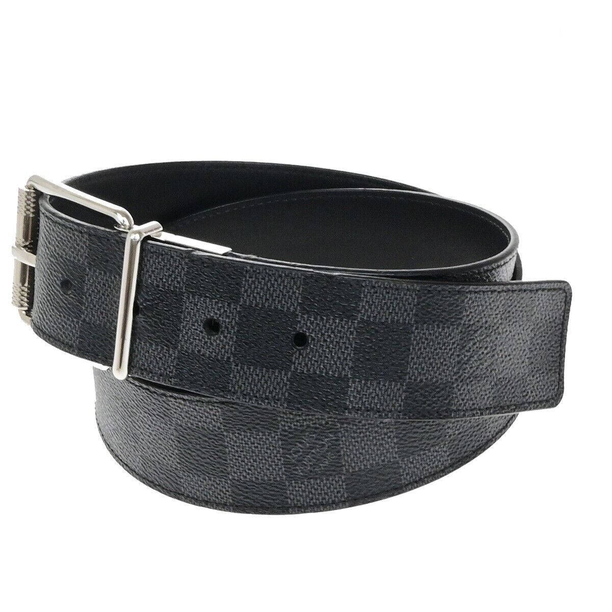 LOUIS VUITTON Ceinture Belt 90/36 Damier Graphite Leather Black M9156 30ED892