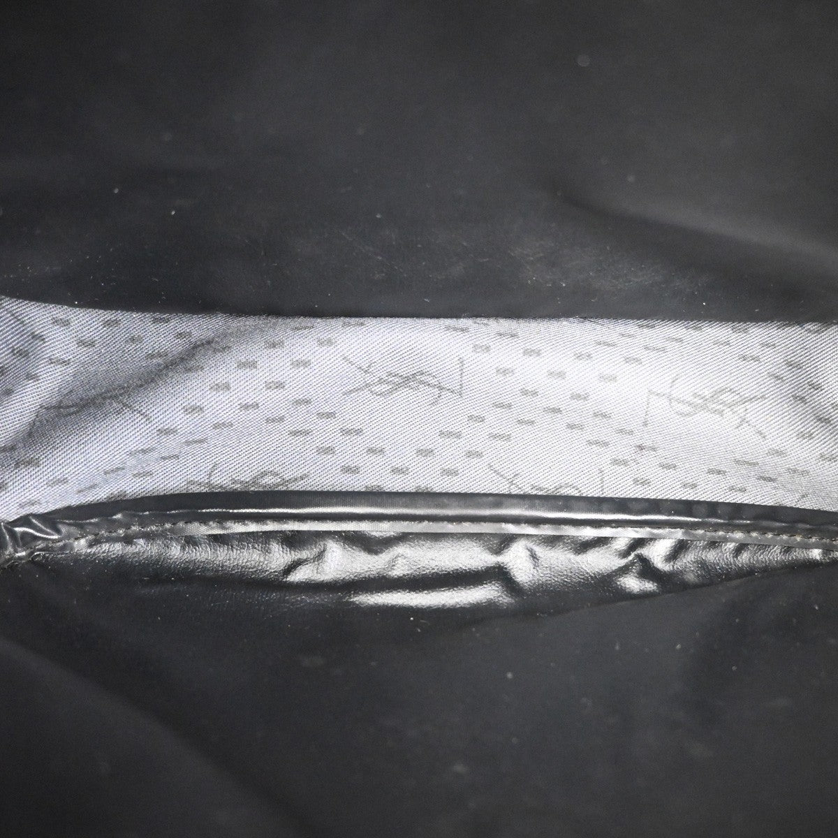 YVES SAINT LAURENT YSL Logo Shoulder Bag PVC Leather Black Brown GHW 33TA631