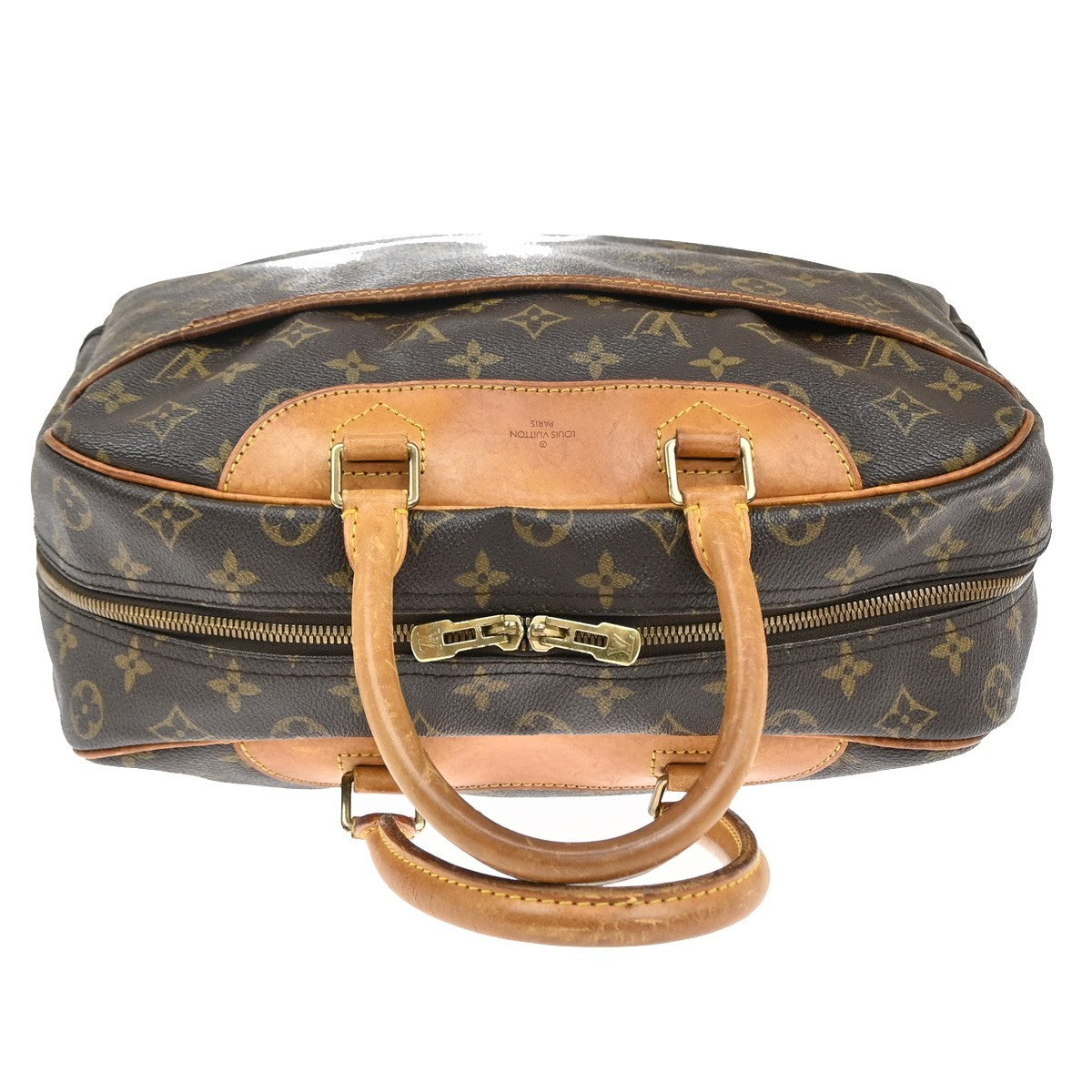 LOUIS VUITTON LV Logo Deauville Hand Bag Monogram Leather Brown M47270 34AA104