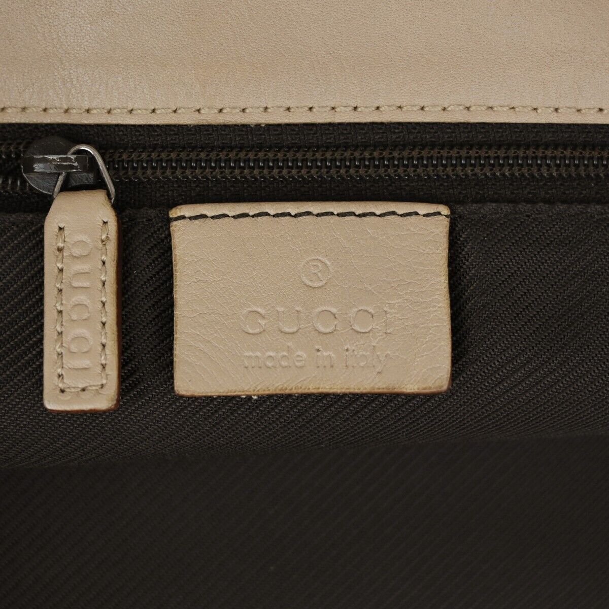 GUCCI Logo GG Pattern Tote Shoulder Bag Canvas Leather Beige SV Italy 08GA225