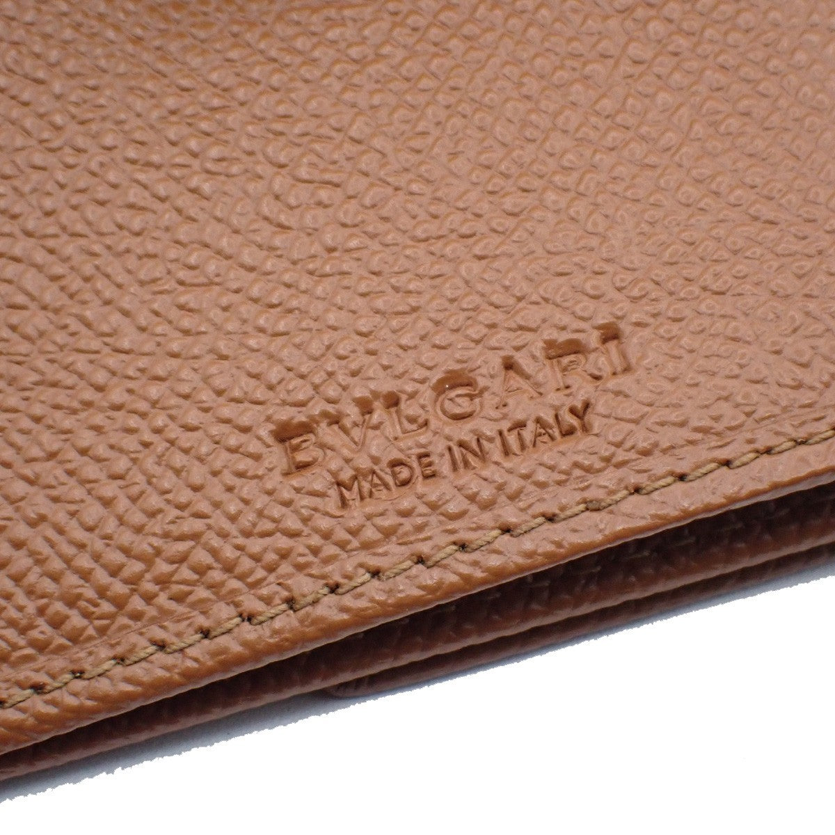 BVLGARI Logo Trifold Long Wallet Purse Leather Brown GHW Italy 04RL557