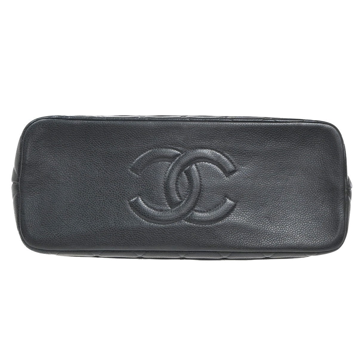 CHANEL Matelasse Hand Bag Grained Calfskin Leather Black Vintage 678RP050