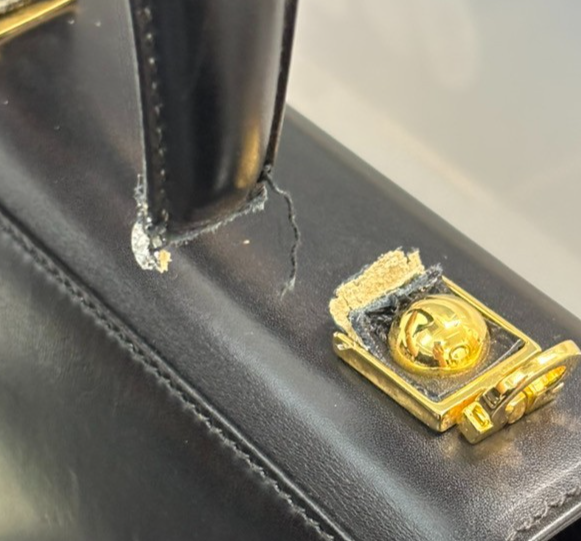 SALVATORE FERRAGAMO Gancini Mini Hand Bag Leather Black 65TA484