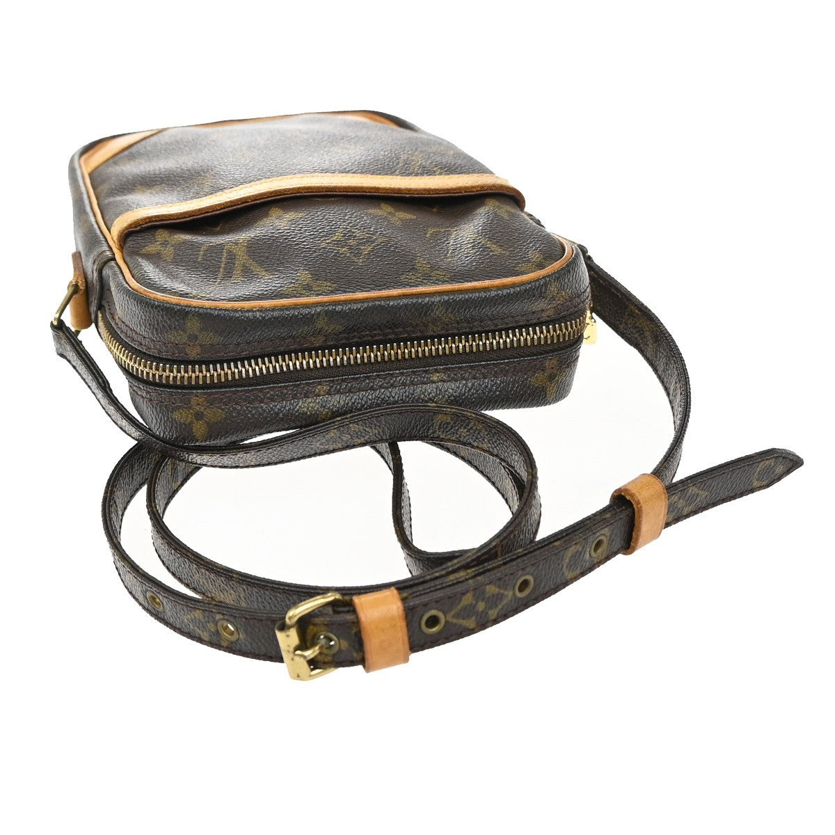 LOUIS VUITTON Danube Shoulder Bag Monogram Leather Brown France M45266 32EF959