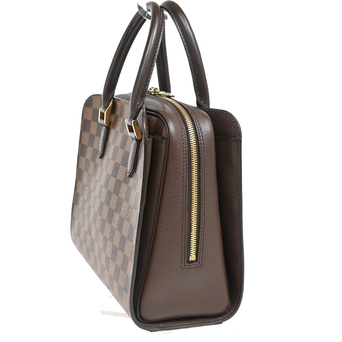 LOUIS VUITTON Triana Hand Bag Damier Ebene Leather Brown France N51155 95YH277