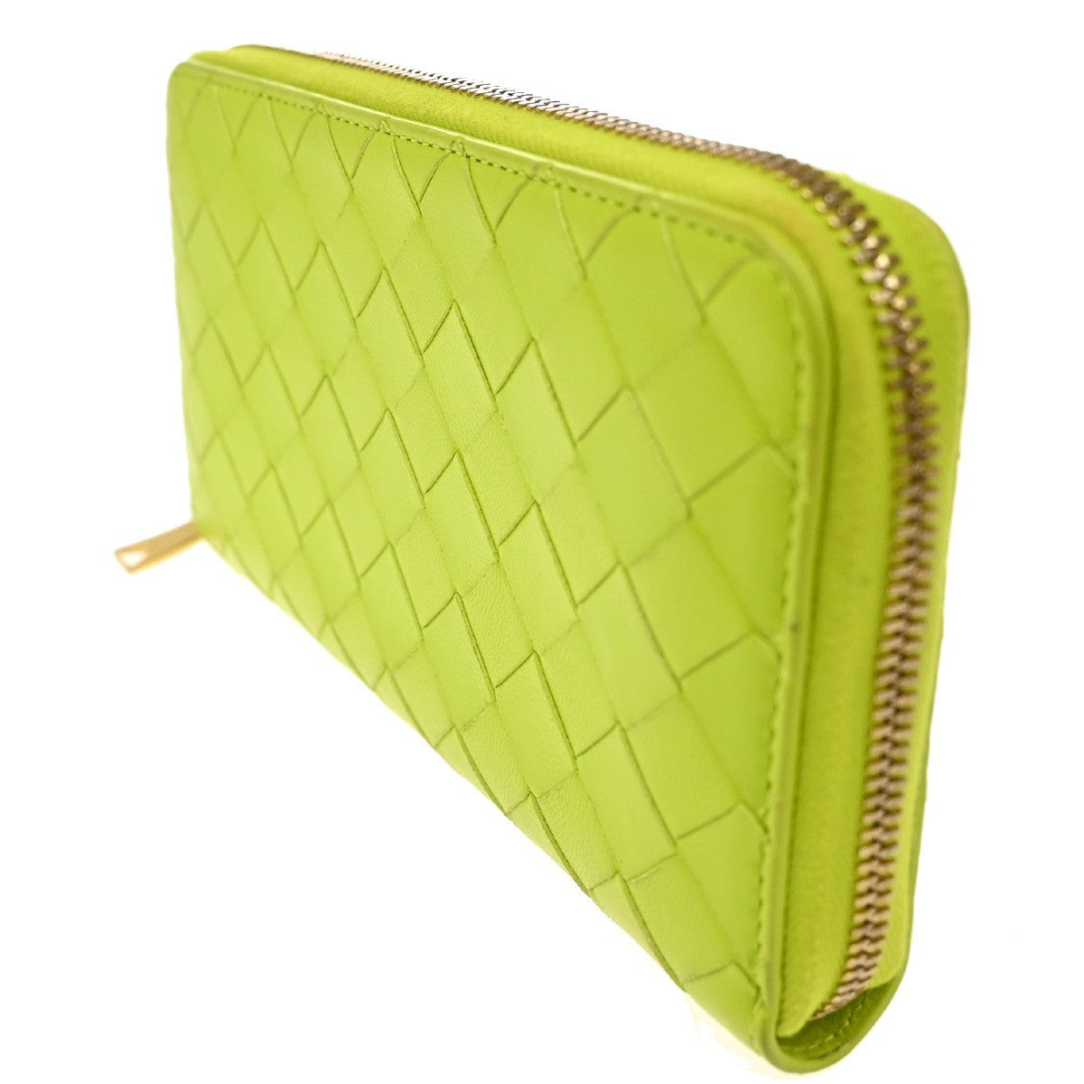 BOTTEGA VENETA Logo Intrecciato Zippy Long Wallet Leather Yellow GHW 31TA433